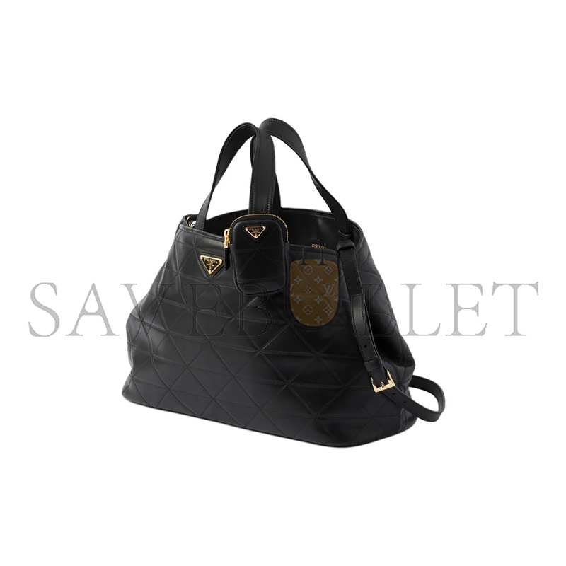 PRADA LARGE LEATHER TOTE BAG WITH STITCHING 1BG547 (38*25*17.5cm) 